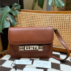 Proenza Schouler Tan Crossbody Bag with Gold Accents